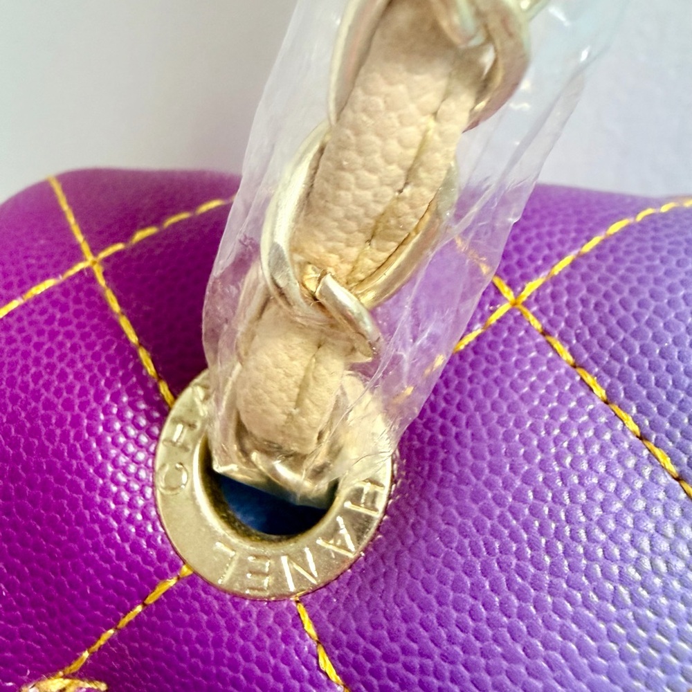 Gradient Quilted Shoulder Bag in Yellow Blue Purple - Designer Style - Picture 11 of 13